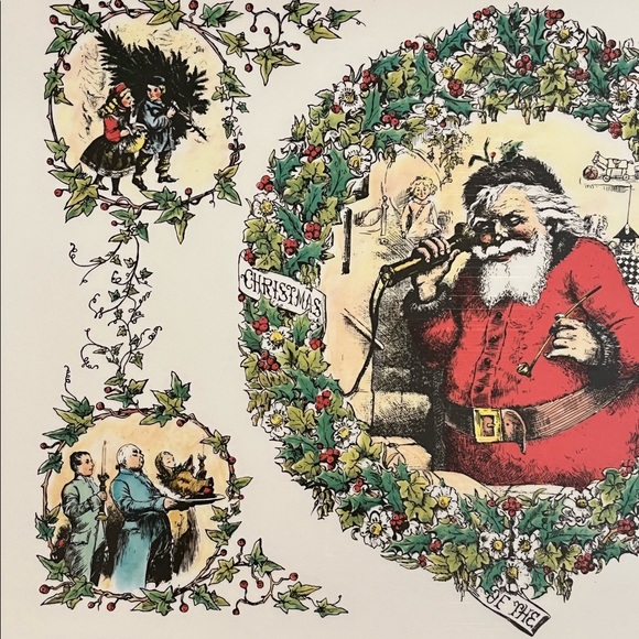 Vintage 5 Plastic Laminate Double Side Placemats Santa Christmas Holiday1994 USA - Picture 4 of 6